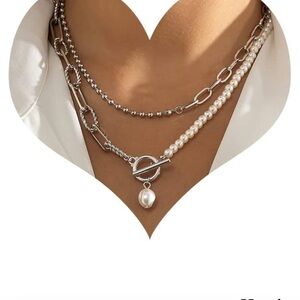 Elegant Silver and Pearl Necklace NWT